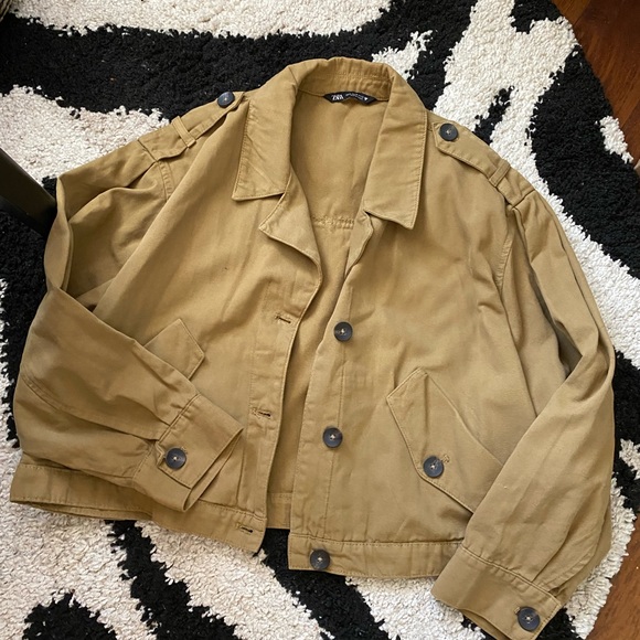 Zara Cargo Utility Style Crop Jacket XL - Picture 2 of 5